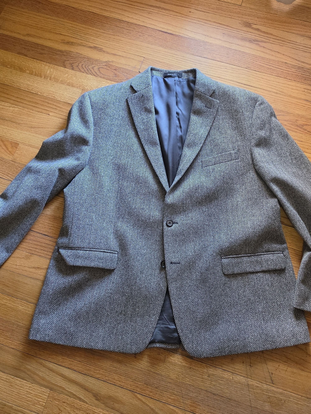 Ralph Lauren Men's Herringbone Sport Coat - Gray - 48R - 100% Wool